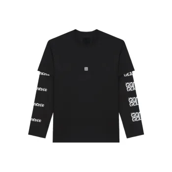 Givenchy Oversized Double Layer Print Long Sleeve T Shirt