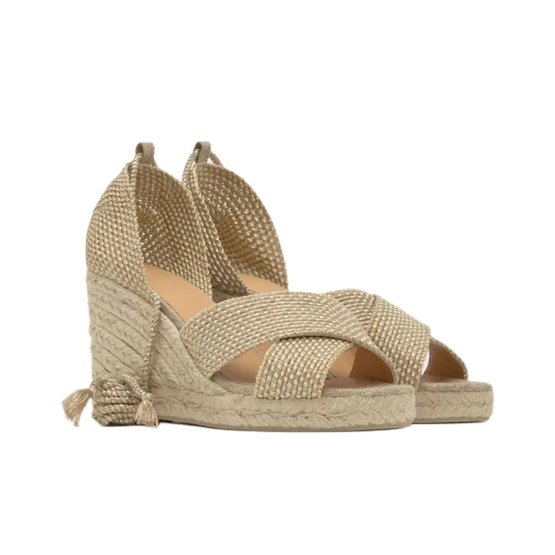 Castañer BECCA One Strap Sandals 7cm Women's Gold-2