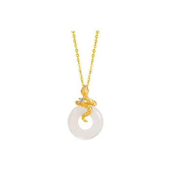 Bubble Scallops Chalcedony Jade Necklaces Women's