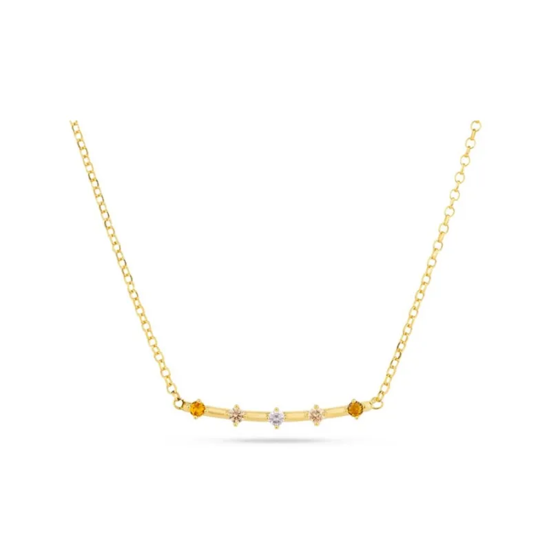 Radiant Zircon 925 Silver, Gold Plated Necklaces Women's Gold-1