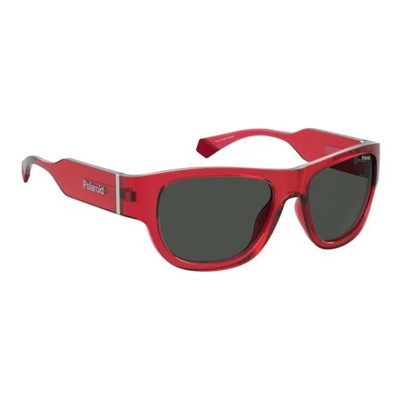 Polaroid Acetate Metal Square Sunglasses Unisex Red-2