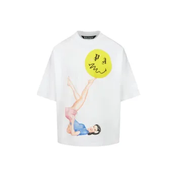 PALM ANGELS Pin Up Graphic Cotton T shirt