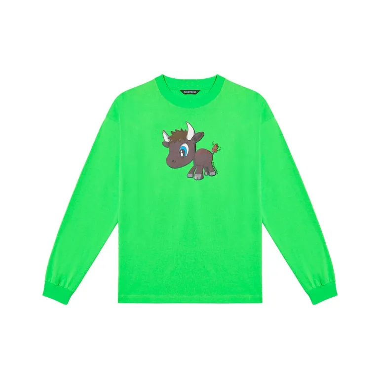 Balenciaga T-Shirts Unisex Neon Green-0
