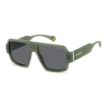 Polaroid Plastic Irregular Shape Sunglasses Unisex Green