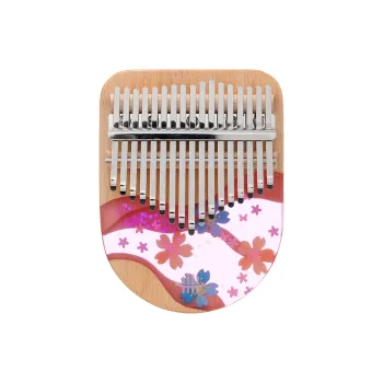 Hluru Cherry Blossom Collection Resin Craft Kalimba 17 Tone/21 Tone Curved Plate Style Thumb Piano
