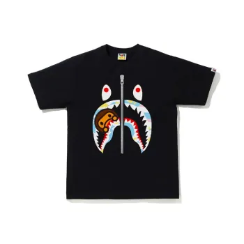 A BATHING APE Multi Camo Milo Shark Tee
