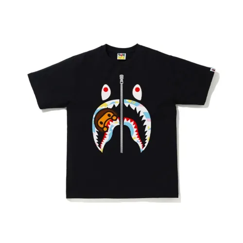 A BATHING APE Multi Camo Milo Shark Tee