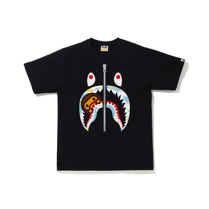 Bape Multi Camo Milo Shark Tee-0