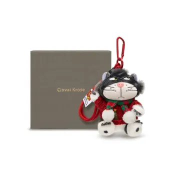 CinvaiKrose Plush Keychain Bag Accessory Unisex Red/Red White