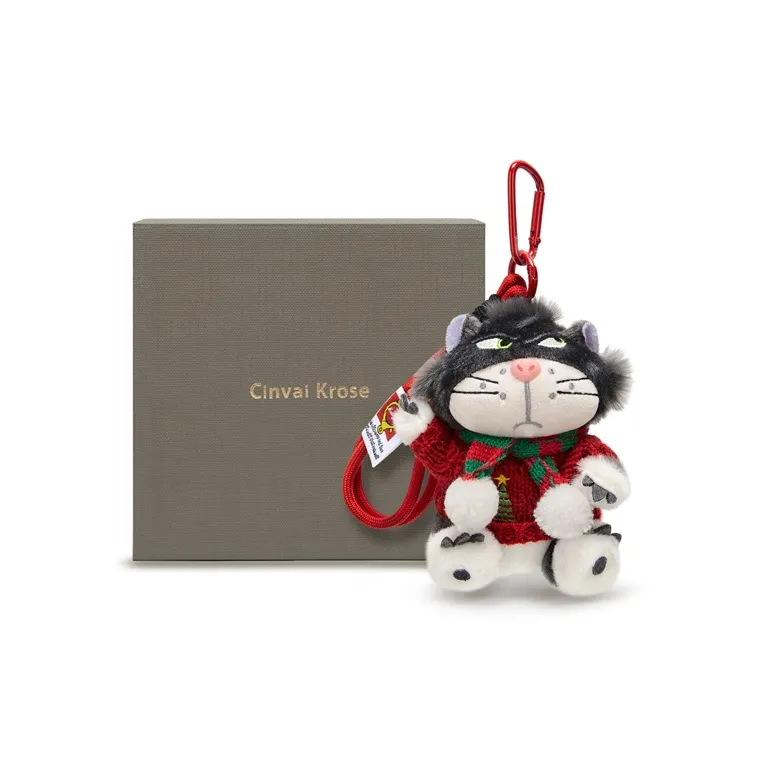 CinvaiKrose Plush Keychain Bag Accessory Unisex Red/Red White-0