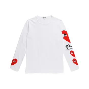 Comme Des Garcons Play Red Printed Sleeve L/S T shirt