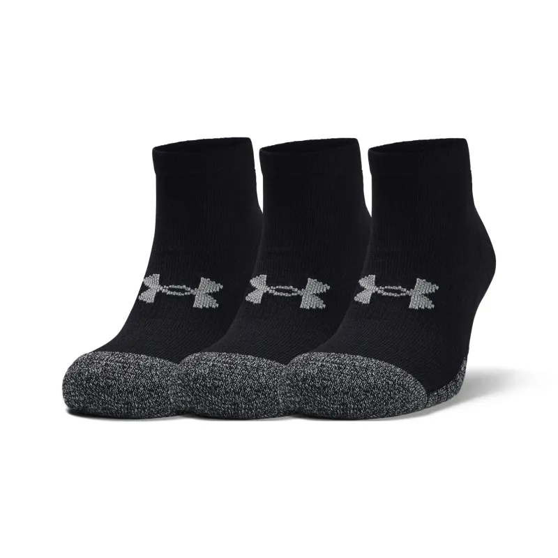 Under Armour HeatGear LOW CUT Ankle Socks Unisex 3 Pack Black 001-0