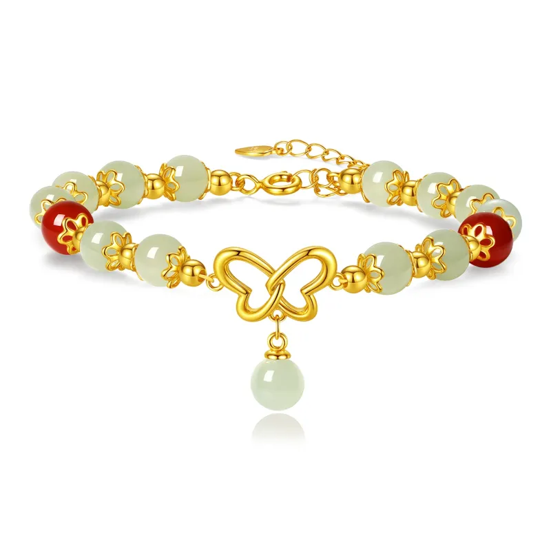 Lao Feng Xiang Hetian Jade Bracelets White Jade/Pale Greenish White Jade Women's-0