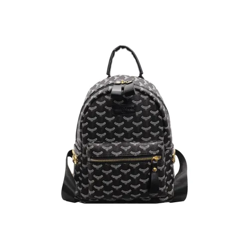POLG PU Backpack Regular Women's Black/Black & Brown