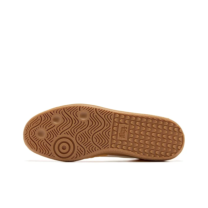 QIAODAN Abrasion Resistant Slip Resistant Low Top Skateboard Shoes Men's Marigold Ivory-4