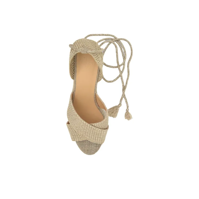Castañer BECCA One Strap Sandals 7cm Women's Gold-3