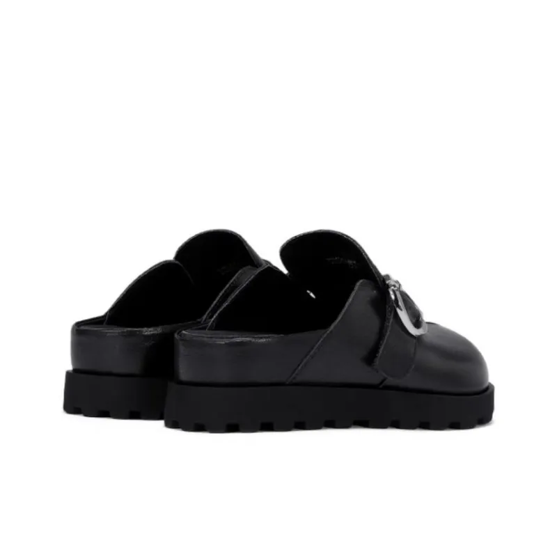 JESSICA SOPHIA Rubber Sole Metal Abrasion Resistant Slip Resistant Wrap toe Slippers Women's Black-2