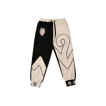 WOOKONG Spring Fall Knitted Sports Pants Unisex 72 Transformations Embroidery Cuffed Pants