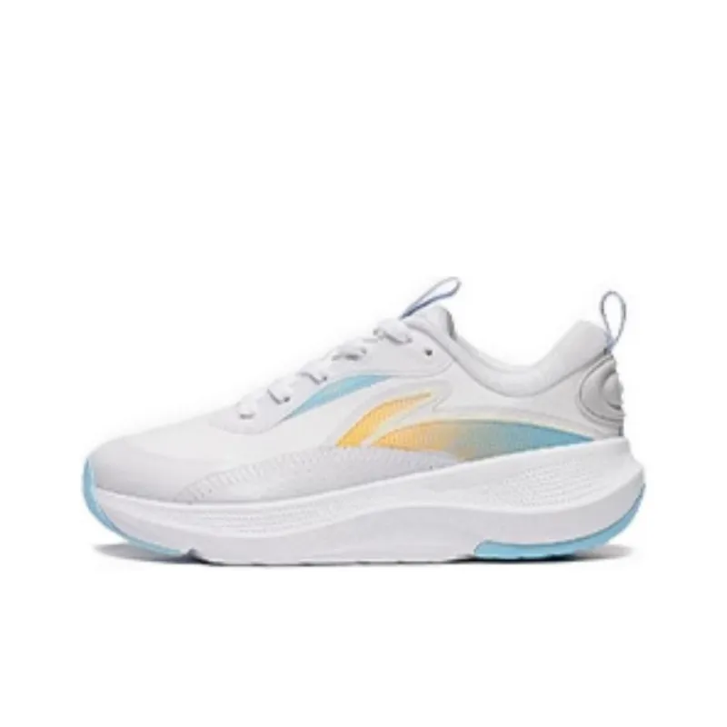LiNing Soft Anti-Slip Wear-Resistant Low-Top Casual Shoes Women's White Blue-0