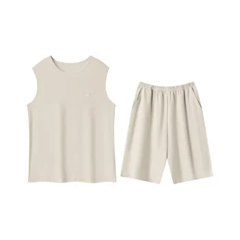 Qiao Ni Tong Pajama Set Men's Beige