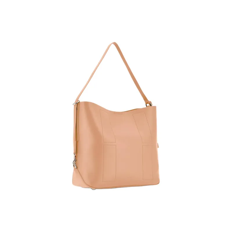 HOGAN Soft Leather Hobo Bag, Crossbody Bag, Shoulder Bag Medium Size Women's Beige-1