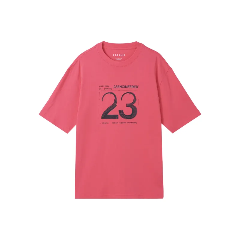 Jordan Drop Shoulder Sleeve T Shirt Men's Light Melted Red-0