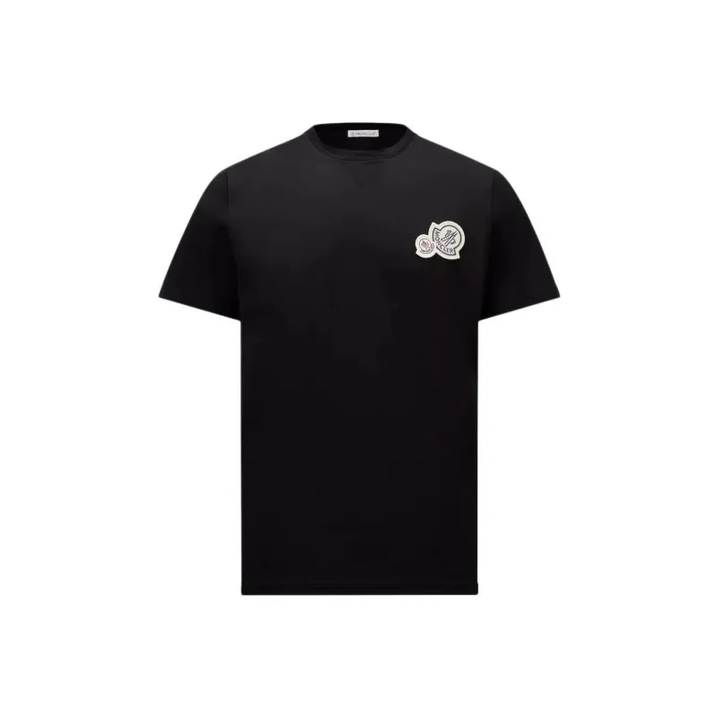 Moncler Double Logo Embroidered Crewneck T Shirt-0