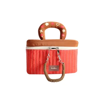 Boniu PVC Makeup Bag Unisex Red/Brown
