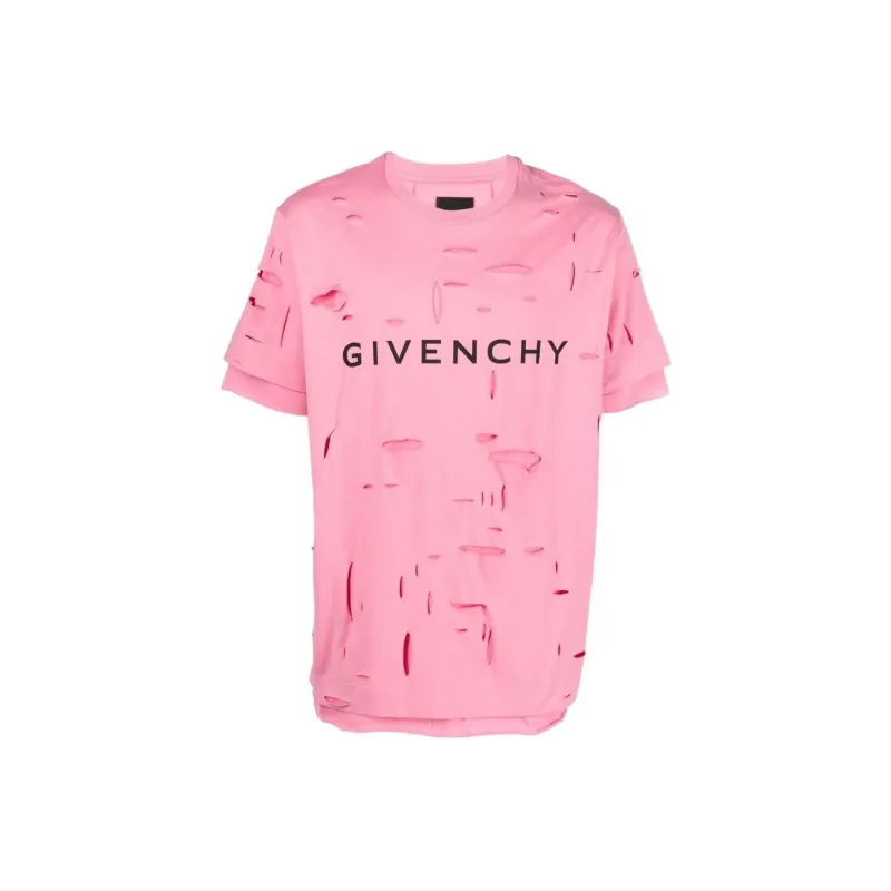 Givenchy 2 Layers Classic Fit Hole T Shirt-0