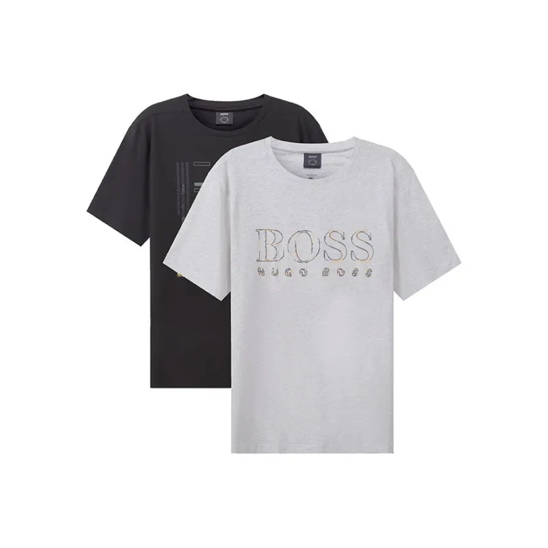 HUGO BOSS Short Sleeved T Shirts Men's 1 Set 2 Pack-0