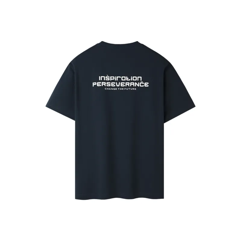 HLA T Shirt Men's Navy Blue Pattern U8-1