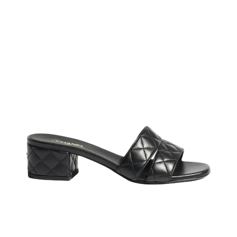 CHANEL Slide Slippers 5cm Women's Black-1