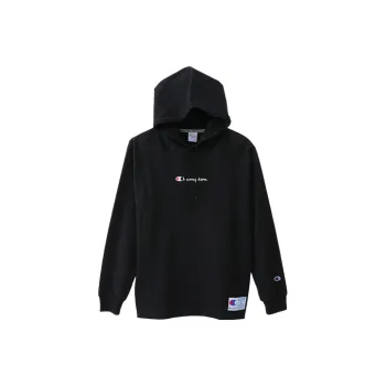 Champion Straight Long Sleeved T Shirt Japan Version Unisex Black