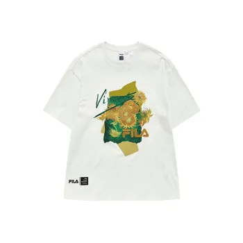 FILA Drop Shoulder Sleeve T Shirt Men's Cloud White