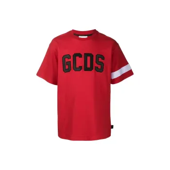 GCDS Logo Embroidered Crewneck T-Shirt