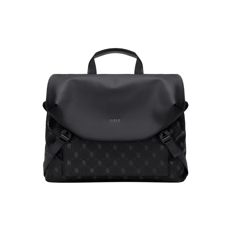 GOLF Fabric, Synthetic Leather One Shoulder Handbag Men's Black-1