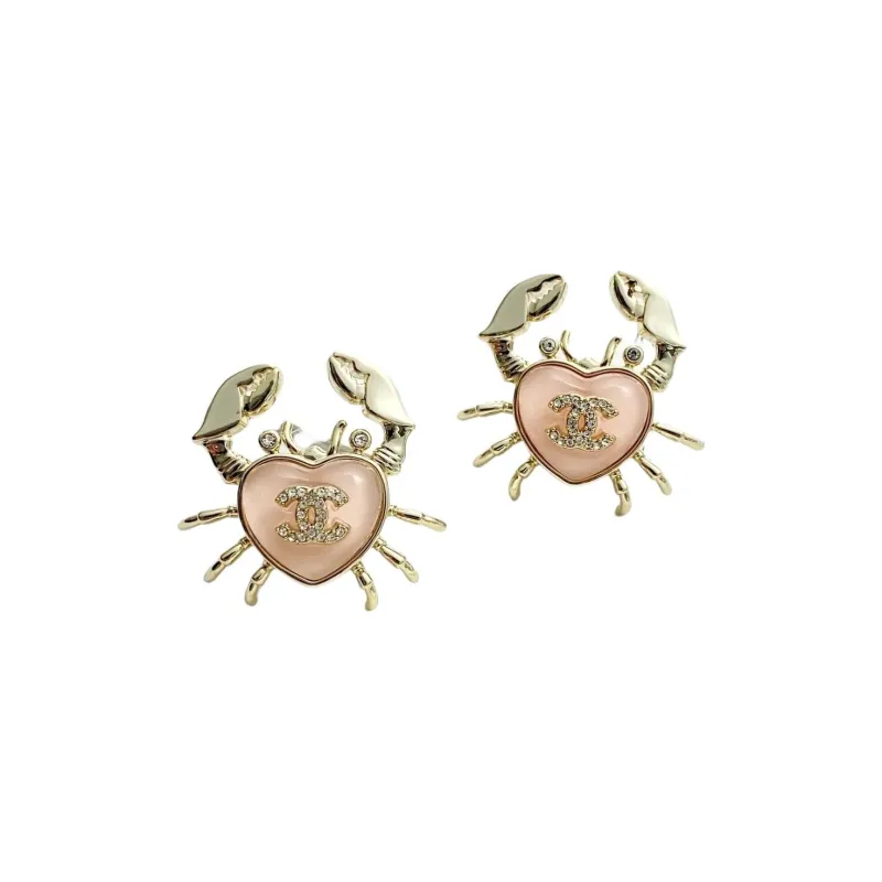 CHANEL Resin Stud Earrings Women's Gold-0