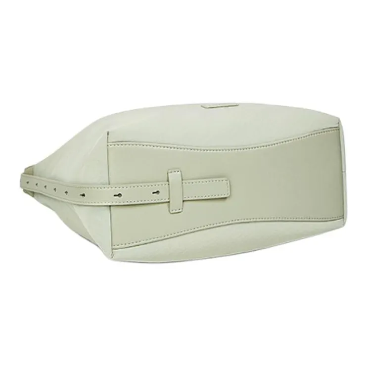 Teenmix Fabric Shoulder Bag Medium Size Women's Mint Green/White/Black-3