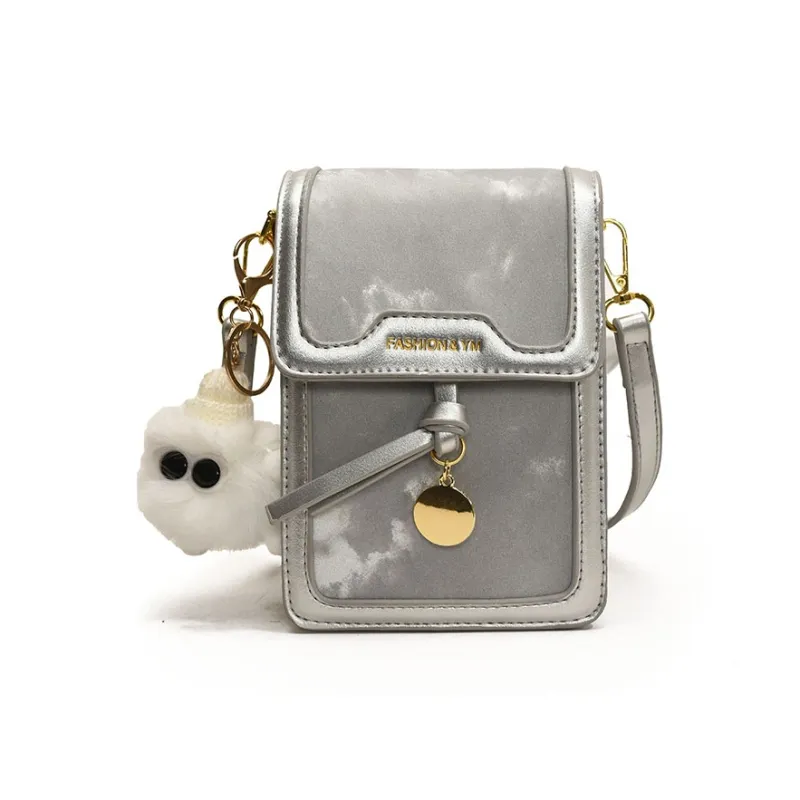Yalu PU Cell Phone Pouch Crossbody Bags Shoulder Bags Regular Women's Black/Silver/Pink/White-8