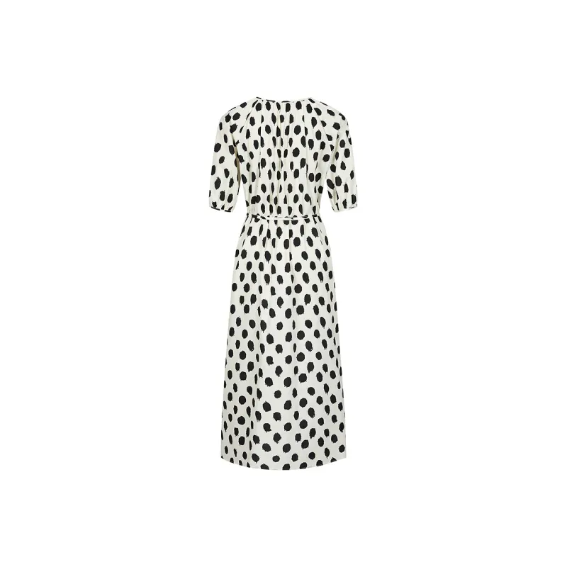JZ. ANNAKRO Short Sleeved Dresses Women's Floral Raw White-1
