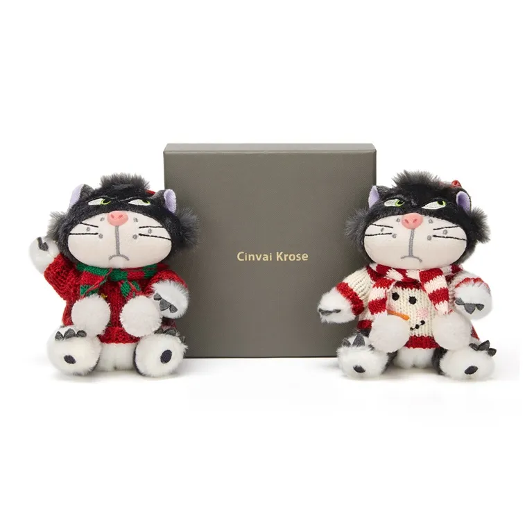 CinvaiKrose Plush Keychain Bag Accessory Unisex Red/Red White-3