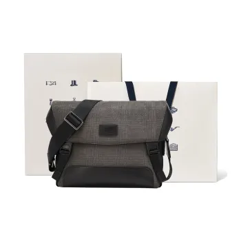 BVP Cow Leather Cycling Bag Shoulder Bag Crossbody Bag Large Size Men's Black