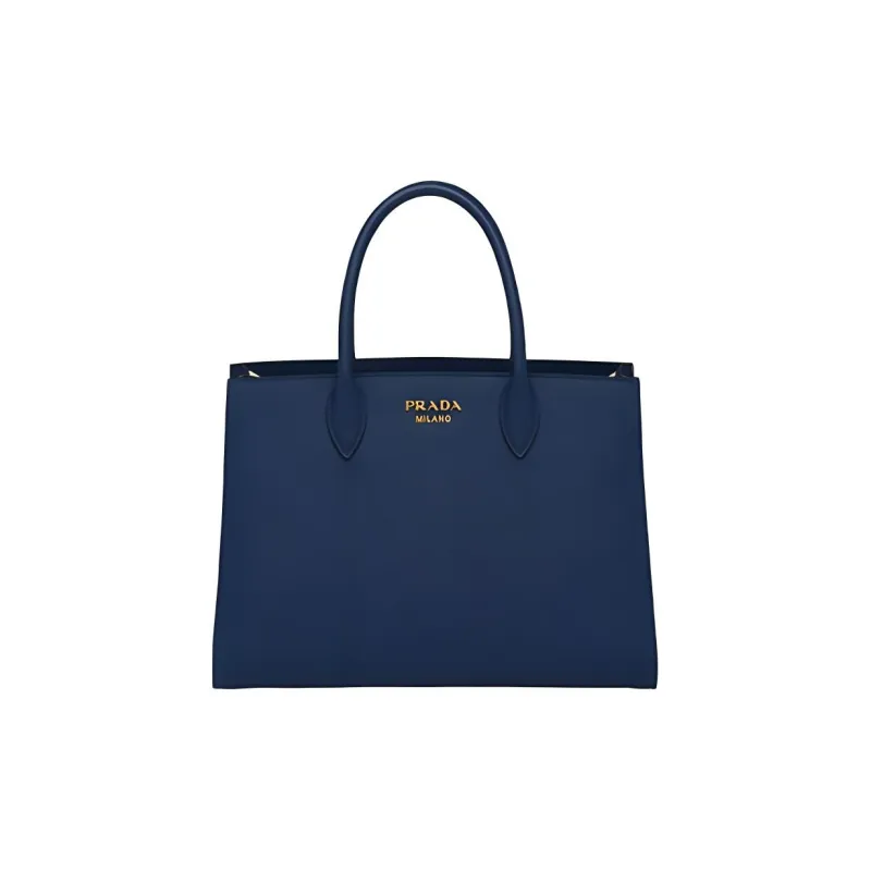 PRADA Saffiano Leather Shoulder Bag Crossbody Bag Large Size Women's Bright Blue-0