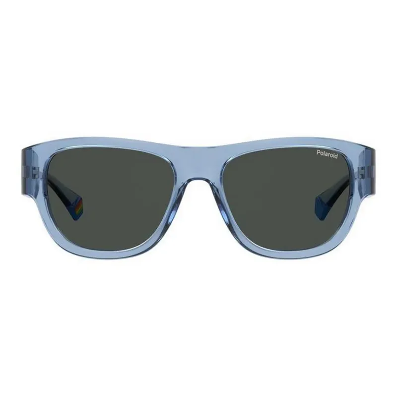 Polaroid Acetate Metal Rectangular Sunglasses Unisex Blue-1
