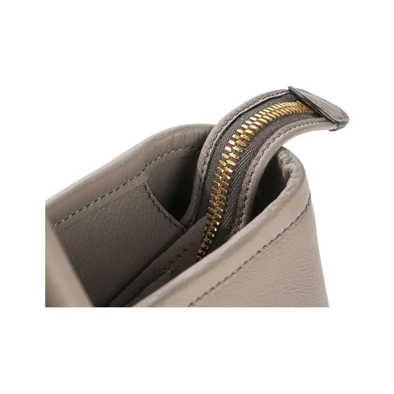 PRADA Calfskin Crossbody Bag Shoulder Bag Women's Taupe-12
