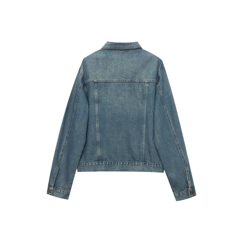 CHARM PICK Denim Jacket Women's Vintage Blue-1