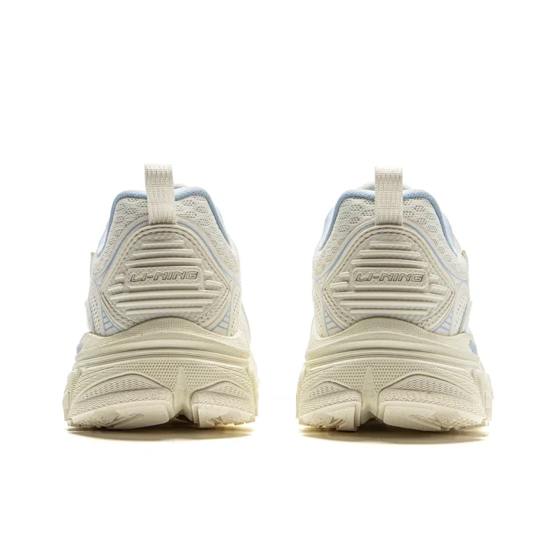 LiNing Getaway Cushioning Lightweight Rebound Low Top Casual Running Shoes Women's Beige Blue-5