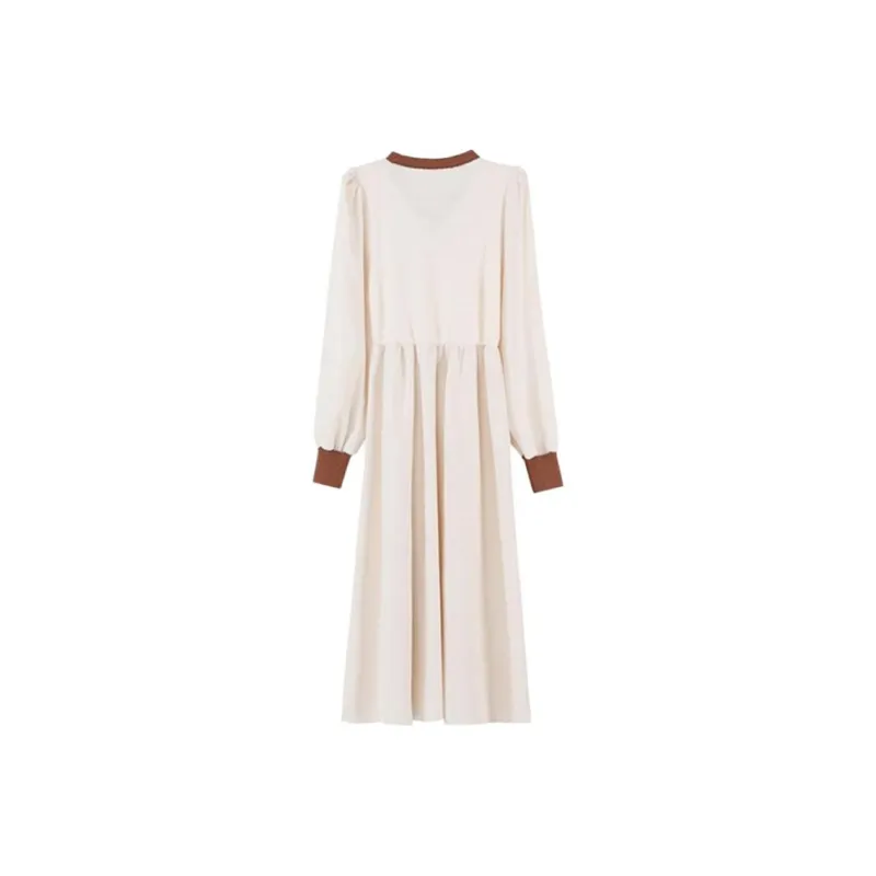 ABBY GODDESS Long Sleeved Dresses Women's Apricot-1