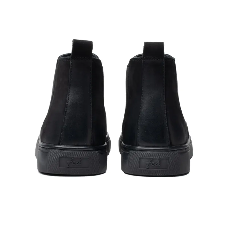 FED Chelsea Boots Men Black/Black White/Khaki-4
