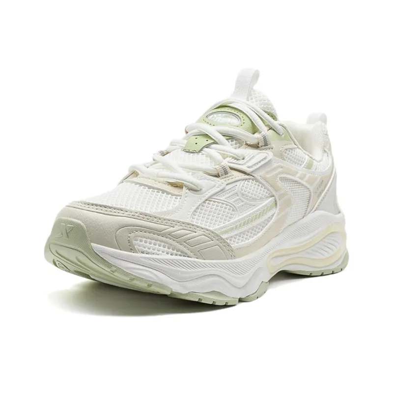 XTEP Breathable And Wear resistant Low Top Casual Shoes Women's White Green-1
